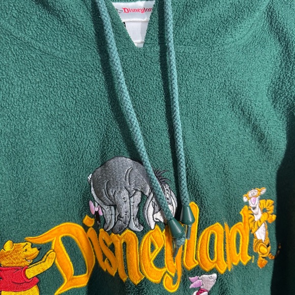 Disney Green Fleece Hoodie Sweatshirt Size XL Winnie the Pooh Disneyland Tigger - Picture 2 of 10